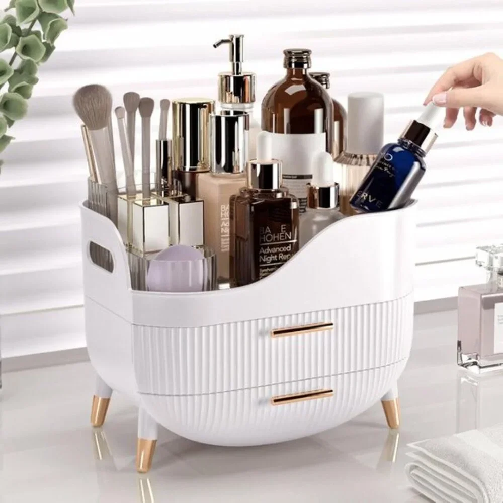 New Makeup Organizer with Drawers, Large Skincare Storage Box for Vanity & Bath